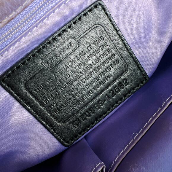 COACH Bleeker 12562 Shoulder Bag Black Patent Leather/Signature Canvas Medium - Picture 2 of 12